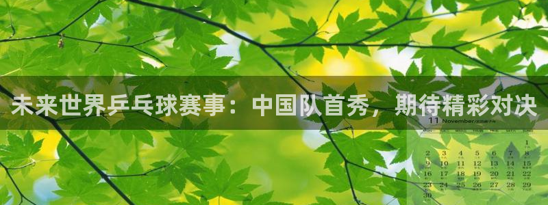未来世界乒乓球赛事：中国队首秀，期待精彩对决